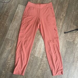 Athleta Chelsea Cargo Lined Pant Pink Pull-on Straight Women's Size 10 Tall 10T